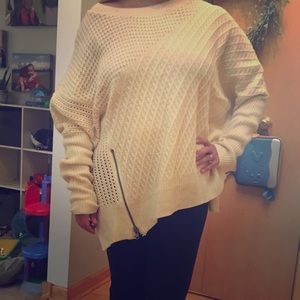 She and sky over sized cream sweater
